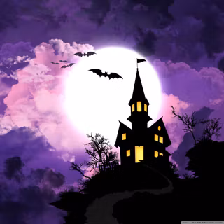 Cute Halloween purple wallpaper