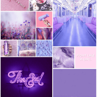Aesthetic collage purple wallpaper