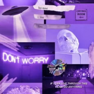 Aesthetic collage purple wallpaper