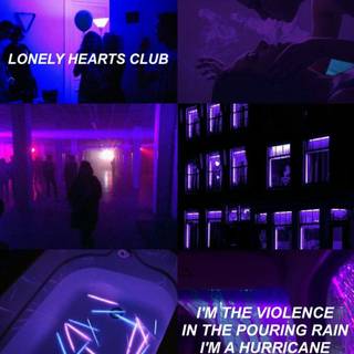 Aesthetic collage purple wallpaper