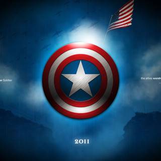 Captain America using his shield wallpaper