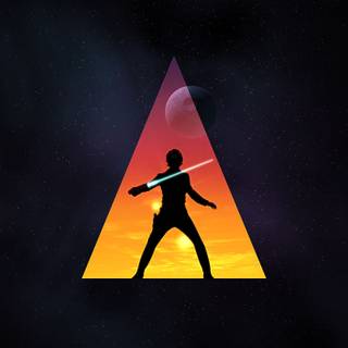 Luke Skywalker using his lightsaber wallpaper