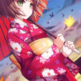 Anime girls autumn wallpaper