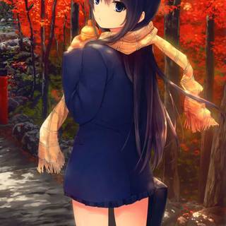 Anime girls autumn wallpaper