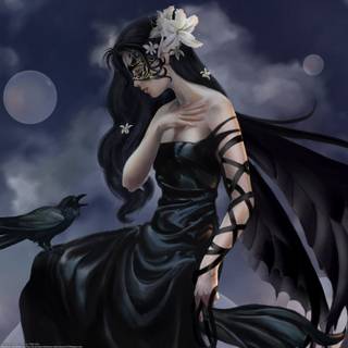 Goth girl Halloween wallpaper