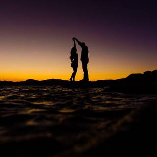 Sunset Sand Harbor beach Lake Tahoe wallpaper