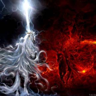 Evil vs god wallpaper