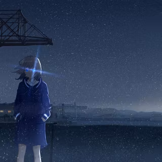 Anime girl night PC wallpaper