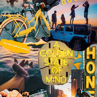 Cute aesthetic yellow collage wallpaper