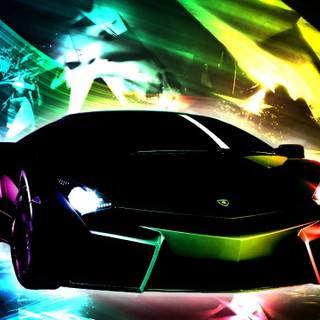Neon Lambo wallpaper