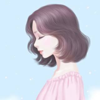 Cartoon lovely girl wallpaper