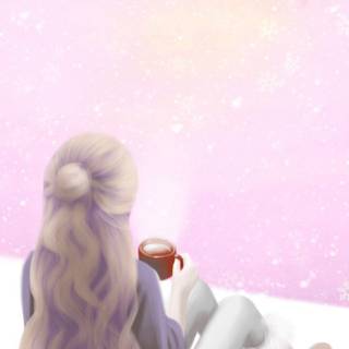 Cartoon lovely girl wallpaper