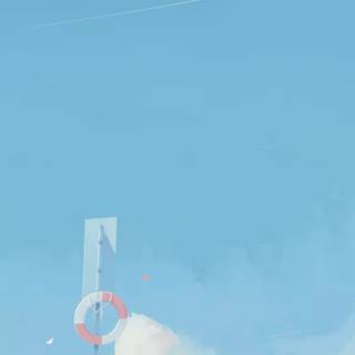 Aesthetic anime blue wallpaper