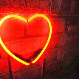 Neon heart wallpaper