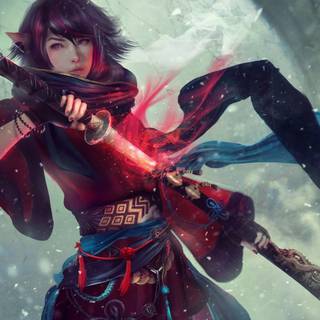 Fantasy art warrior girl 4k wallpaper