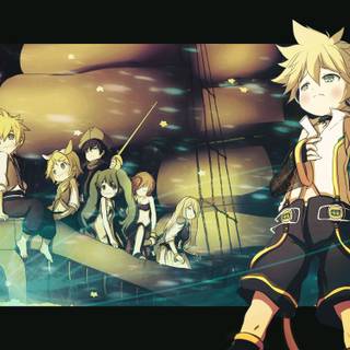 Kawaii Rin and Len wallpaper