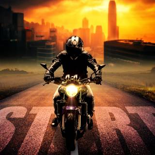 Neon biker wallpaper