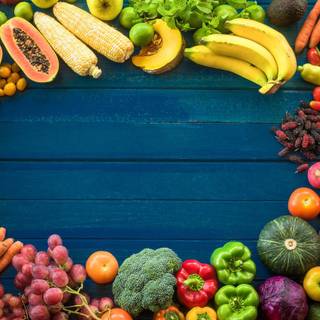 Variety of fruits and vegetables wallpaper