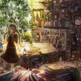 Anime book wallpaper