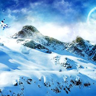 Mountain snowy anime wallpaper
