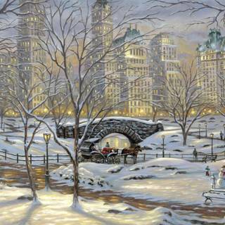 Bridge painting wallpaper