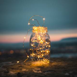 Autumn fairy lights wallpaper