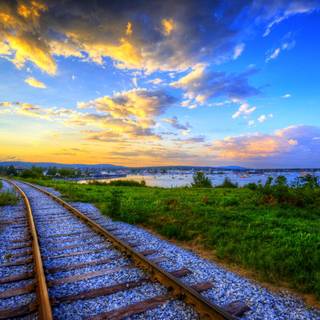 Train tracks wallpaper
