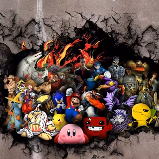 Retro game montage wallpaper