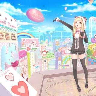 Kawaii city wallpaper
