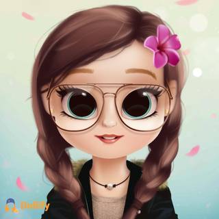 Cute spectacles cartoon girl wallpaper
