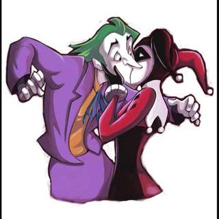Harley Quinn kissing Joker wallpaper
