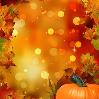 Autumn pumpkins leaves wallpaper