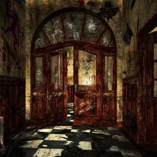 Halloween asylum wallpaper