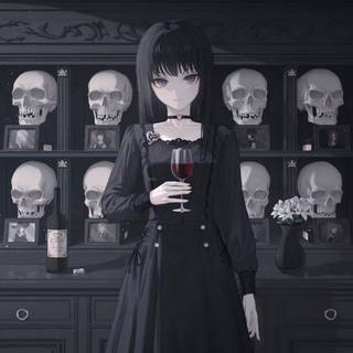 Dark anime girl aesthetic wallpaper