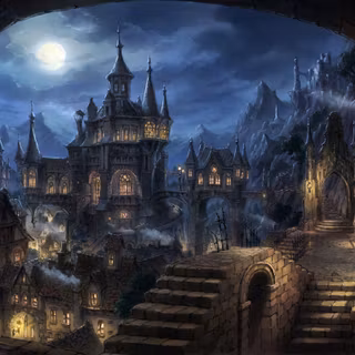 Fantasy town wallpaper