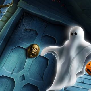 Animated cartoon Halloween wallpaper