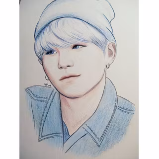 BTS Suga drawing wallpaper