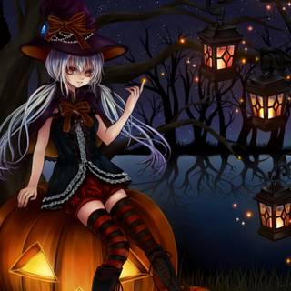 Halloween festival anime wallpaper