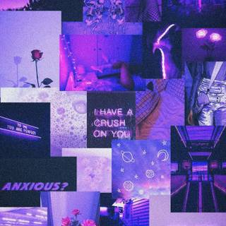 Purple aesthetic collage wallpaper