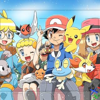 Pokemon XYZ Ash and Serena wallpaper