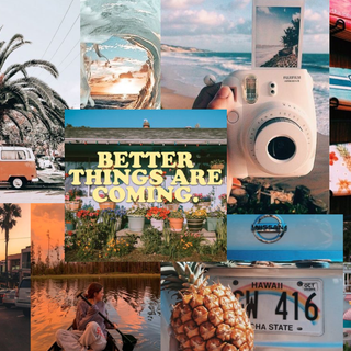 Beach aesthetic collage wallpaper