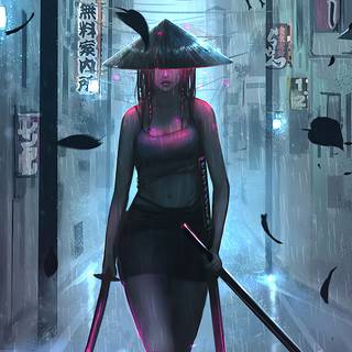 Samurai girl wallpaper