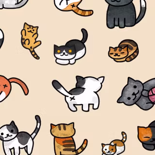 Cartoon cat mobile wallpaper
