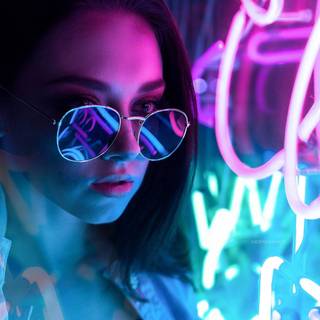 Women neon wallpaper