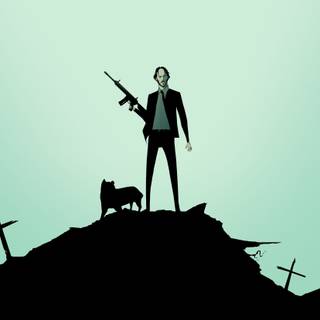 John Wick cartoon wallpaper