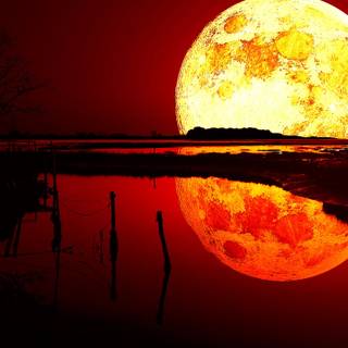 Red moon Halloween wallpaper