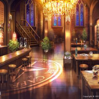 Anime cafe wallpaper