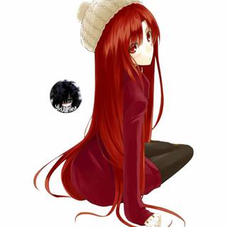 Anime girl with red hair cute wallpaper