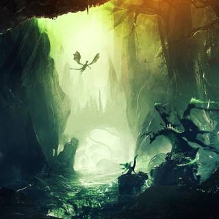 Digital mountain artistic wallpaper