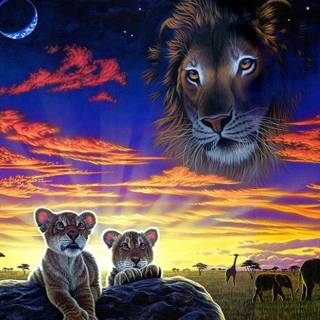 Lion painting wallpaper